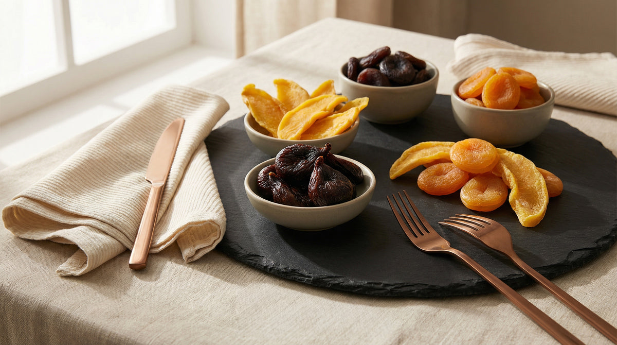 Display of Velvet Harvest Finest Soft-Eating Dried Fruit